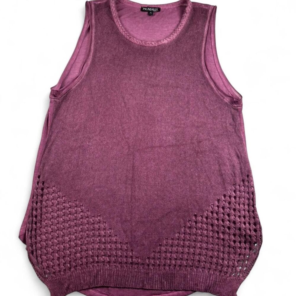 Picadilly Canada Purple Knit Tank Top – Women’s Size XL